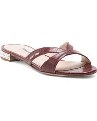 TJ Maxx - Leather St. Cocco 4 Rhinestone Flat Slide Sandals For - Lyst