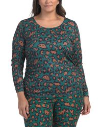 TJ Maxx - Plus Leopard Knit Long Sleeve Top For Polyester - Lyst