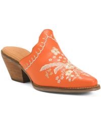 TJ Maxx - Leather Wildflower Embellished Heeled Mules For - Lyst