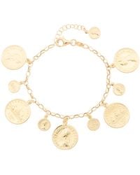 TJ Maxx - 18Kt Plated Rolo Chain Bracelet With Coin Charms For - Lyst