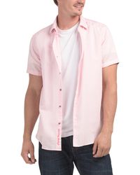 TJ Maxx - Linen Blend Short Sleeve Solid Shirt For Cotton/Linen - Lyst