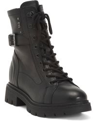 TJ Maxx - Leather Buckled Lace Up Moto Booties For - Lyst