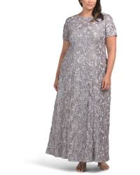 TJ Maxx - Plus A-Line Rosette Dress For Nylon/Polyester/Rayon - Lyst
