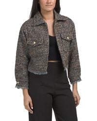 TJ Maxx - Petite Cropped Frayed Hem Jacket For Polyester/Acrylic/Wool - Lyst