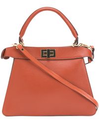 TJ Maxx - Leather Dual Compartment Satchel With Turn Lock Closure For Leather - Lyst