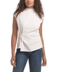 TJ Maxx - Scuba Ponte Short Sleeve Mock Neck Top With Side Knot For Spandex/Cotton/Polyester - Lyst