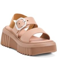 TJ Maxx - Leather Platform Sandals With Buckle For - Lyst