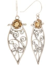 TJ Maxx - Sterling Citrine Filigree Drop Earrings - Lyst