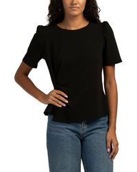 TJ Maxx - Scuba Ponte Short Sleeve Knot Side Crew Neck Top For Spandex/Cotton/Polyester - Lyst