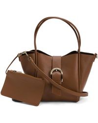 TJ Maxx - Leather Four Corner Flap Over Satchel With Buckle - Lyst