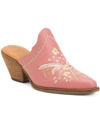 TJ Maxx - Leather Wildflower Embellished Heeled Mules For - Lyst