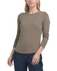 TJ Maxx - Pima Cotton Blend Long Sleeve Crew Neck Top For Spandex/Pima Cotton/Modal - Lyst