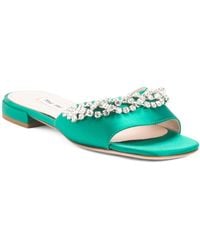 TJ Maxx - Raso 1 Embellished Satin Flat Slide Sandals For Leather - Lyst