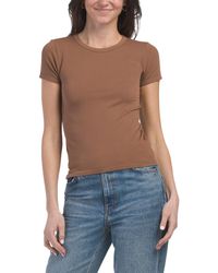 TJ Maxx - Short Sleeve Seamless Crew Neck Top For Nylon/Modal - Lyst
