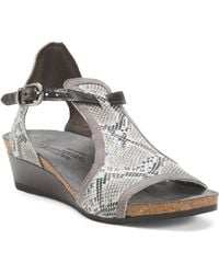 TJ Maxx - Leather Fiona Wedge Comfort Sandals For Leather/Suede - Lyst