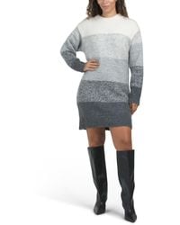 TJ Maxx - Wool Blend Color Block Ombre Long Sleeved Mini Sweater Dress For Nylon/Spandex/Polyester - Lyst
