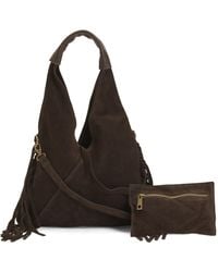 TJ Maxx - Suede Fringe Hobo For Leather//Suede - Lyst