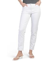 TJ Maxx - Ab Tech High Rise Slim Straight Leg Jeans With Destructed Cuffs For Spandex/Cotton/Polyester - Lyst