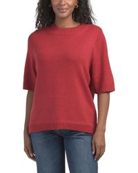 TJ Maxx - Cozy Yarn Crew Neck Short Sleeve Boxy T-Shirt Pullover Sweater, Nylon/Polyester/Wool - Lyst