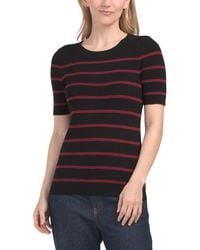 TJ Maxx - Striped Short Sleeve Knit Top For Polyester/Rayon - Lyst