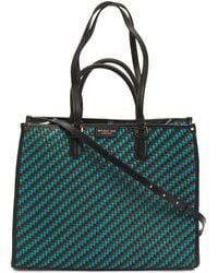 TJ Maxx - Micro Woven Square Tote With Leather Trim, Leather - Lyst
