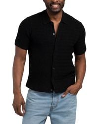 TJ Maxx - Short Sleeve Button Up Crochet Sweater Top For Cotton/Viscose - Lyst