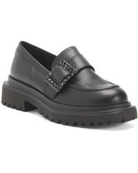 TJ Maxx - Leather Penny Loafers With Chunky Sole And Hardware For - Lyst
