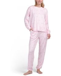 TJ Maxx - 2Pc Happy Hour Long Sleeve Top And Pants Pajama Set For Polyester - Lyst