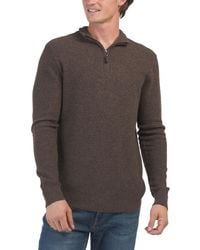 Tj Maxx - Cashmere Quarter Zip Pullover With Basket Weave Stitch For - Lyst