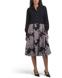 TJ Maxx - Mixed Media Embroidered Skirt Knit Dress For Nylon/Polyester/Viscose - Lyst