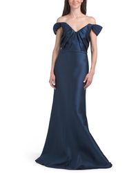TJ Maxx - Off The Shoulder Draped Mikado Gown For Polyester - Lyst