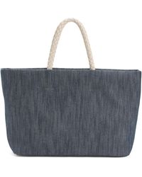 TJ Maxx - Denim Shopper Tote With Leather Braided Handle For - Lyst