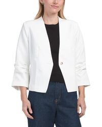 TJ Maxx - Ruched Sleeve One Button Blazer, Spandex/Polyester - Lyst