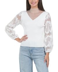 TJ Maxx - Mixed Media Pull Over Sweater, Nylon/Polyester/Rayon - Lyst