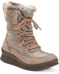 TJ Maxx - Nubuck Leather Waterproof Comfort Laced Up Booties For - Lyst