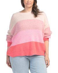 TJ Maxx - Plus Striped Oversized Sweater, Nylon/Spandex/Polyester - Lyst