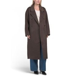 TJ Maxx - Wool Blend Double-Face And Double-Breasted Oversized Coat, Polyester/Acrylic/Wool - Lyst