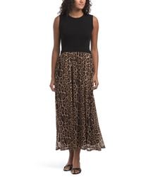 TJ Maxx - Animal Print Mixed Media Maxi Dress For Nylon/Spandex/Polyester - Lyst