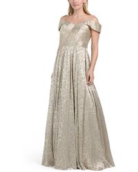 TJ Maxx - Off The Shoulder Metallic Gown For Polyester - Lyst