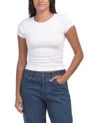 TJ Maxx - Short Sleeve Ruched Side T-Shirt For Spandex/Cotton/Polyester - Lyst