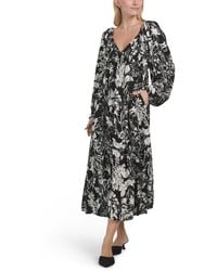 TJ Maxx - Floral Botanical Print Long Sleeved Midi Dress For Polyester/Rayon - Lyst