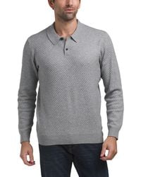 TJ Maxx - Long Sleeve Textured Polo Sweater For Nylon/Spandex/Polyester - Lyst