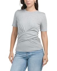 TJ Maxx - Talia Faux Wrap T-Shirt For Pima Cotton - Lyst