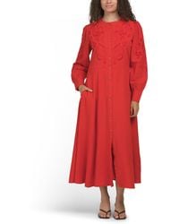 TJ Maxx Long Sleeve Embroidered Maxi Dress For Cotton/Linen | Lyst TJ Maxx Long Sleeve Embroidered Maxi Dress For Cotton/Linen | Lyst