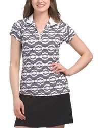 TJ Maxx - Upf 30 Short Sleeve Quarter Zip Print Top For Spandex/Polyester - Lyst