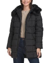 TJ Maxx - Brie Faux Fur Trim Puffer Coat, Polyester - Lyst