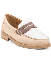 TJ Maxx Nubuck Leather Rapallo Penny Loafers For in Black | Lyst