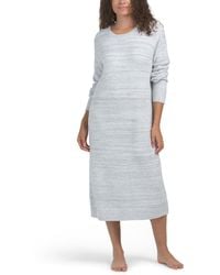 TJ Maxx - Marshmallow Crew Neck Lounge Dress With Pockets For Nylon/Polyester - Lyst