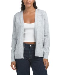 TJ Maxx - Fleck Mixed Stitch Open Cardigan With Side Button Detail, Polyester/Viscose - Lyst