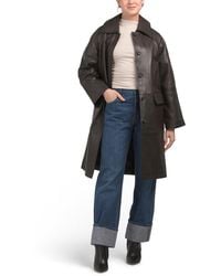 TJ Maxx - Leather Trench Coat, Polyester/Leather - Lyst